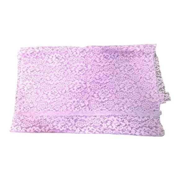 Floral Lace Fabric Lavender 19” Width Wide Panel Cottage Core Crafts Pillow Pink - Picture 1 of 4